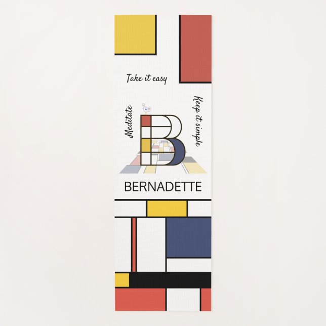 Esterilla De Yoga Increíble Neoplasticismo Art Monograma. Letra B (Anverso)