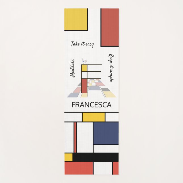 Esterilla De Yoga Increíble Neoplasticismo Art Monograma. Letra F (Anverso)