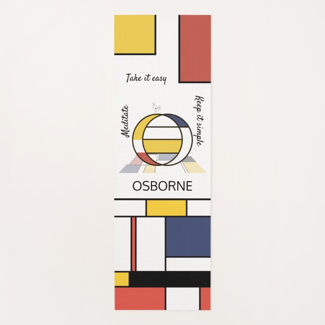 Esterilla De Yoga Increíble Neoplasticismo Art Monograma. Letra O (Anverso)