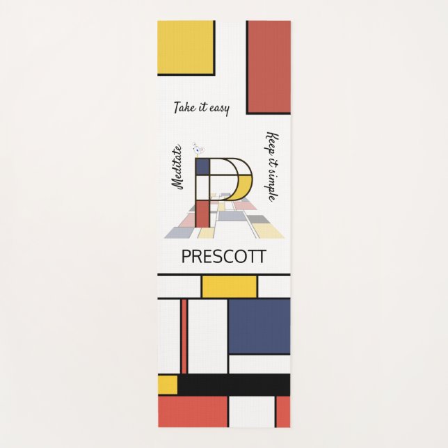 Esterilla De Yoga Increíble Neoplasticismo Art Monograma. Letra P (Anverso)