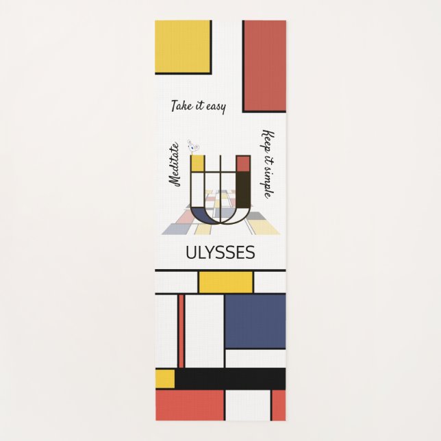 Esterilla De Yoga Increíble Neoplasticismo Art Monograma. Letra U (Anverso)