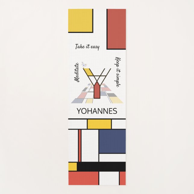 Esterilla De Yoga Increíble Neoplasticismo Art Monograma. Letra Y (Anverso)