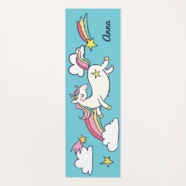 Esterilla De Yoga Inicial. Nubes de estrellas de unicornio de aguijó