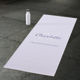 Esterilla De Yoga iniciales de monograma de violeta lavanda nombre