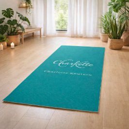 Esterilla De Yoga Iniciales de monograma verde turquesa nombre