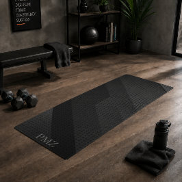 Esterilla De Yoga Iniciales geométricas negras elegantes para deport