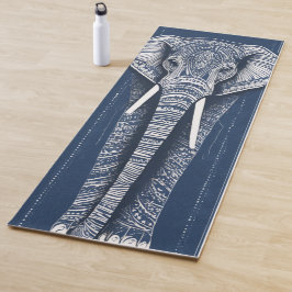 Esterilla De Yoga Intrincado Elefante Mandala Índigo Espiritual Yoga