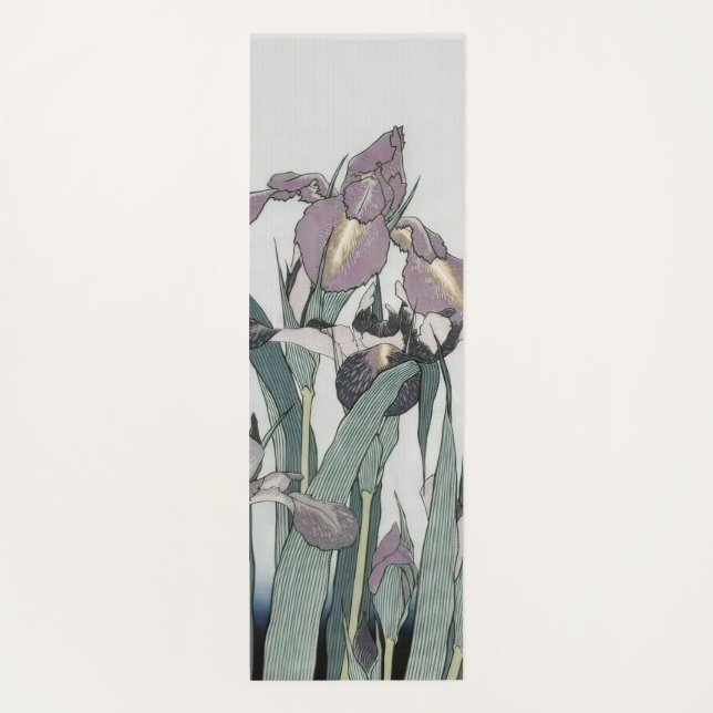 Esterilla De Yoga irises & Grasshopper, Katsushika Hokusai (Reverso)