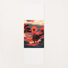 Esterilla De Yoga Japanese samurai warrior and retro sunset