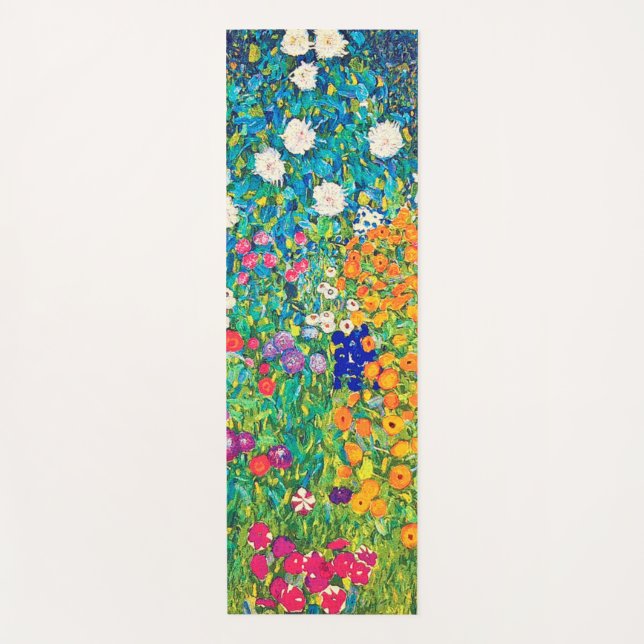 Esterilla De Yoga Jardín de flores, Gustav Klimt (Anverso)