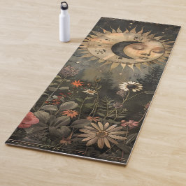 Esterilla De Yoga Jardín de flores silvestres del sol y la luna cele