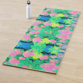 Esterilla De Yoga Jardín de hidrangea rosada con oliva amarilla