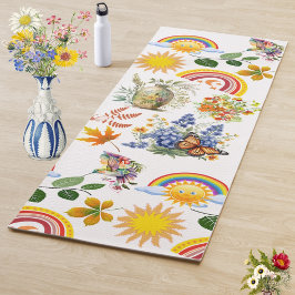 Esterilla De Yoga Jardín de primavera mariposa Arcoiris Sunshine Gre