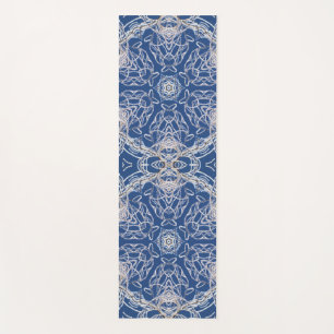 Esterilla De Yoga Kaleidoscope Azul brillante, blanco, una sola estr