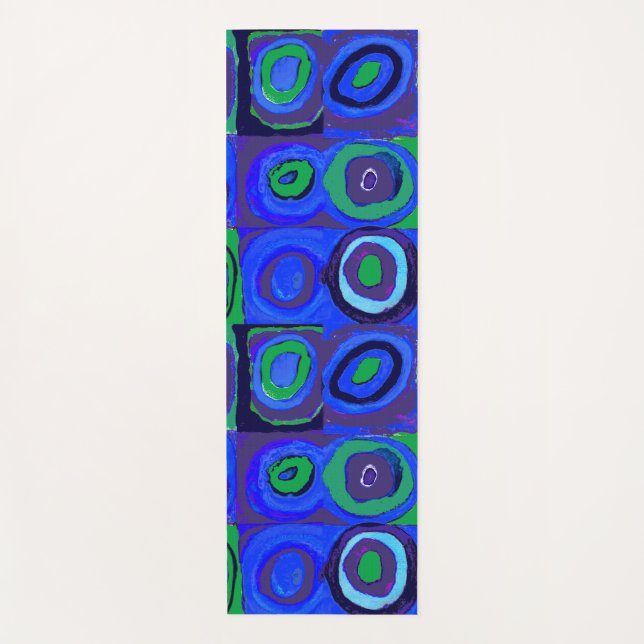 Esterilla De Yoga Kandinsky Farbstudie Blue Quadrate Square Circle (Anverso)