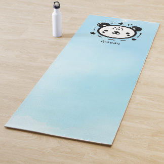 Esterilla De Yoga Kawaii lindo rostro de oso - Línea de arte Minimal
