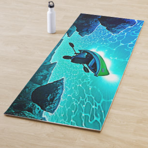 Esterilla De Yoga Kayak en un brillante diseño de agua