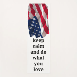 Esterilla De Yoga keep calm affirmational quote and vibrant flag