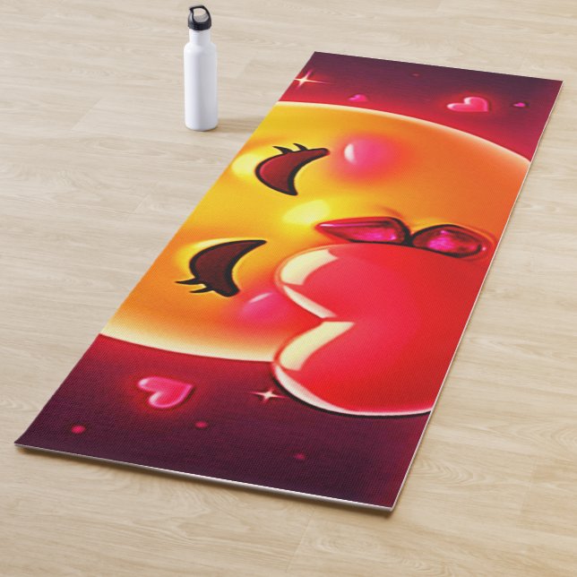 Esterilla De Yoga Kiss Emoji: Love and Hearts Art (In situ)