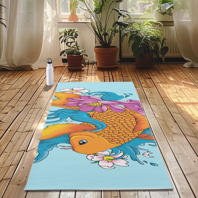 Esterilla De Yoga Koi Fish Lotus Cherry Blossoms (Subido por el creador)
