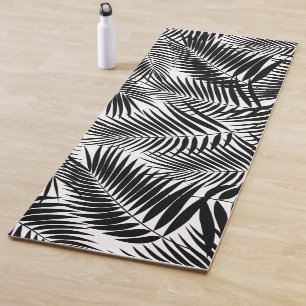 Esterilla De Yoga Kona Palms Hoja Tropical Hawaiana - Negro