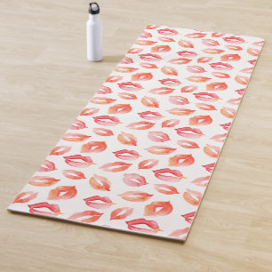 Esterilla De Yoga La acuarela roja besa los labios