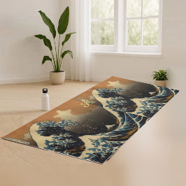 Esterilla De Yoga La gran ola del artista japonés vintage de Kanagaw