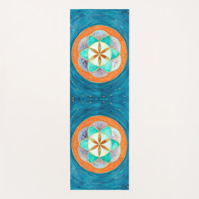 Esterilla De Yoga La semilla de la vida acuarela (Anverso)