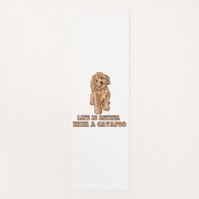 Esterilla De Yoga La Vida Es Mejor Con Una Cavapoo - Perro Funny Lov (Anverso)