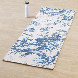 Esterilla De Yoga La Vieja Pagoda Azul y Blanca Chinoiserie
