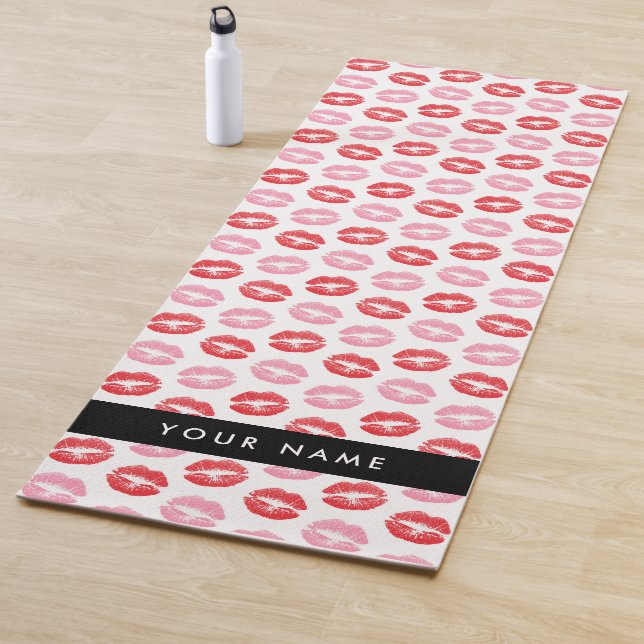 Esterilla De Yoga Labios rojos, labios rosados, besos, tu nombre, pe (In situ)
