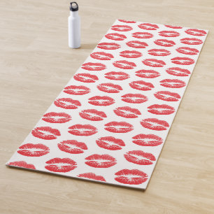 Esterilla De Yoga Labios Rojos, Patrón De Labios, Labios Rojos, Beso