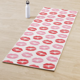 Esterilla De Yoga Labios Rojos y Rosados, Patrón de Labios, Pintalab