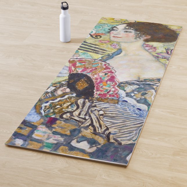 Esterilla De Yoga Lady con un fanático, Gustav Klimt (In situ)