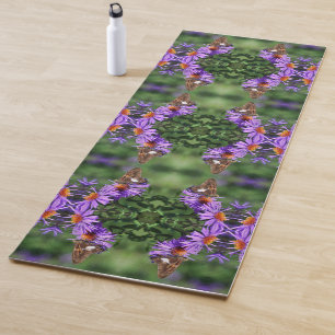 Esterilla De Yoga Lady Mariposa Pintada En Un Resumen De Flor Aster