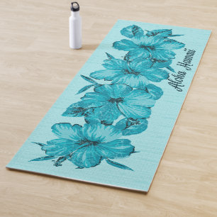 Esterilla De Yoga Lanai angustió al hawaiano Hibiscus Turq