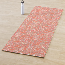 Esterilla De Yoga Las hojas blancas en el Naranja