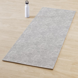 Esterilla De Yoga Las hojas blancas en gris plateado