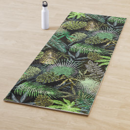 Esterilla De Yoga Las hojas tropicales verdes