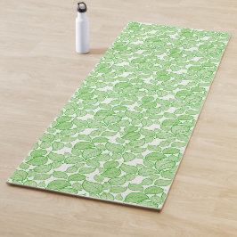 Esterilla De Yoga Las hojas verdes en blanco