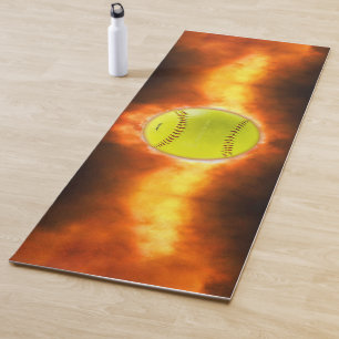 Esterilla De Yoga Las llamas de pelota blanda amarilla de SlipperyJo