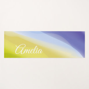 Esterilla De Yoga lavanda de onda minimalista amarillo verde con nom