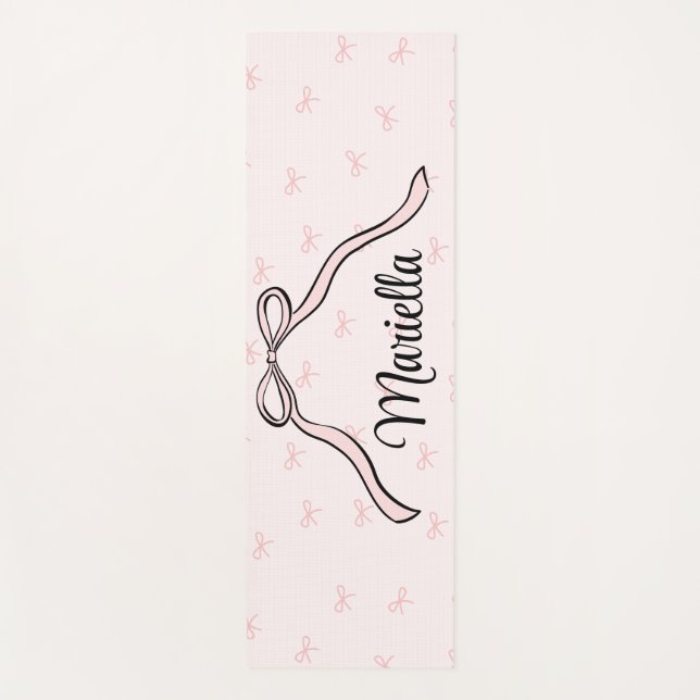 Esterilla De Yoga Lazo Rosa Coquette Personalizado (Anverso)