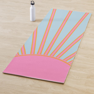 Esterilla De Yoga Le Soleil 02 Sol Retro Rosa Y Azul Sunshine