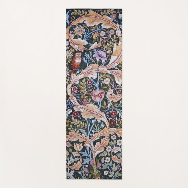 Esterilla De Yoga Lechuza y flores, William Morris (Anverso)