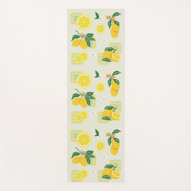 Esterilla De Yoga Lemon Floral (Anverso)