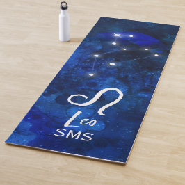 Esterilla De Yoga Leo Zodiac Constellation Dark Blue Galaxy Monogram