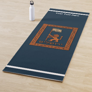 Esterilla De Yoga León del Día de Jerusalén con bandera