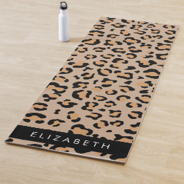 Esterilla De Yoga Leopard Print, Spots, Brown Leopard, Tu Nombre