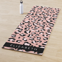 Esterilla De Yoga Leopard Print, Spots, Pink Leopard, Tu Nombre
